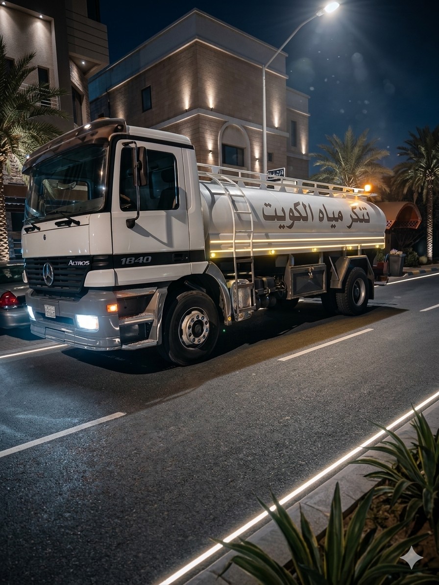 تنكر مياه نظيفة ومعقمة لتعبئة الخزانات