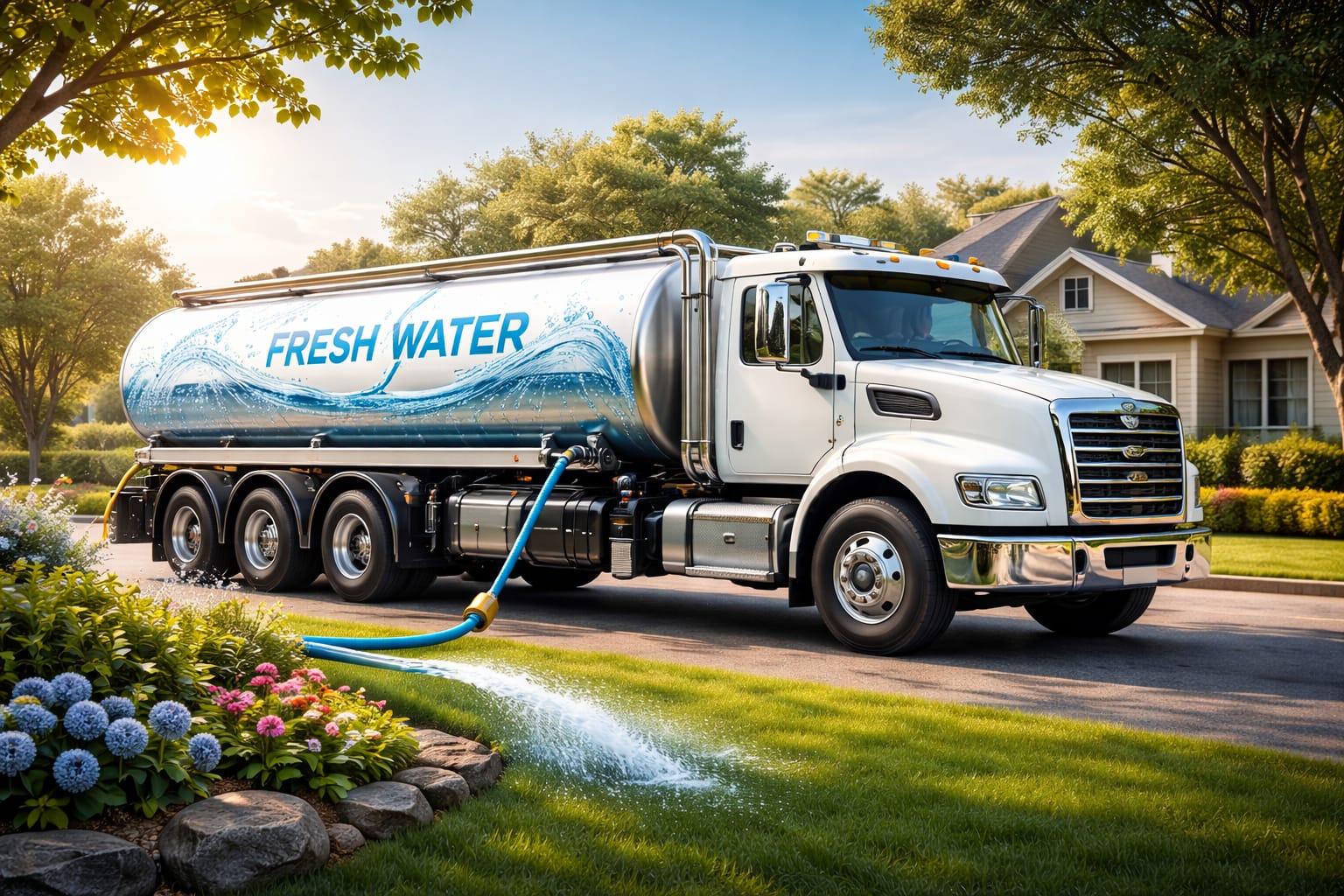 تنكر مياه حولي جاهز لتوصيل المياه العذبة بشكل فوري